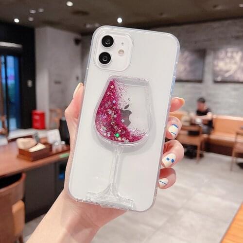 Glitter Sequins Phone Case For iPhone 12 11 Pro Max 7 8 Plus XS Max XR X 12 Mini SE2020 Quicksand Acrylic Transparent Back Cover