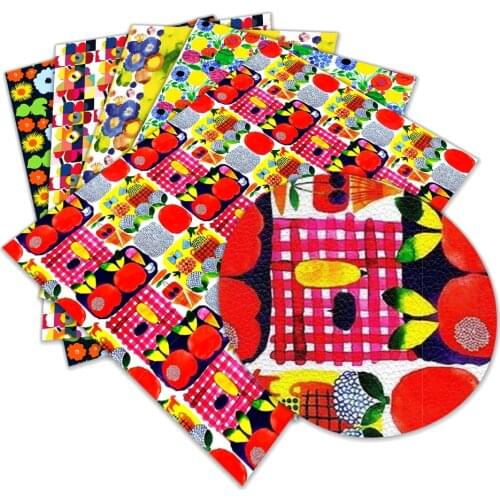 Floral Series Imitation Lychee Pattern Leather Sheet For DIY Earrings Hair Bows 30X136cm