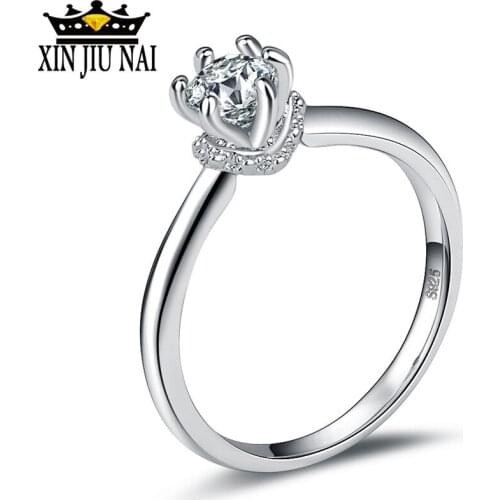 Elegant mini compact latest 925 silver jewelry Setting minimalist flower design rings for girl with AAA zircon fashion jewelry