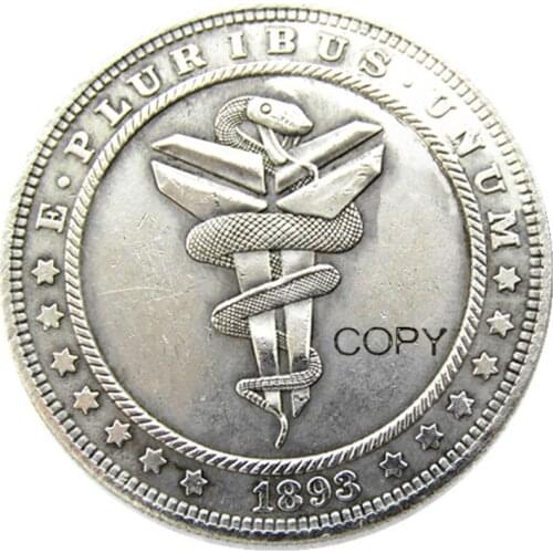 HB(151)US Hobo Morgan Dollar Skull Zombie Skeleton Silver Plated Copy Coins