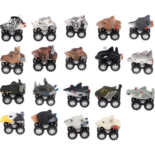Classic Pull Back Toy Cars with Animal Pattern Model Vehicle Deluxe Toy for Kids Birthday Gift