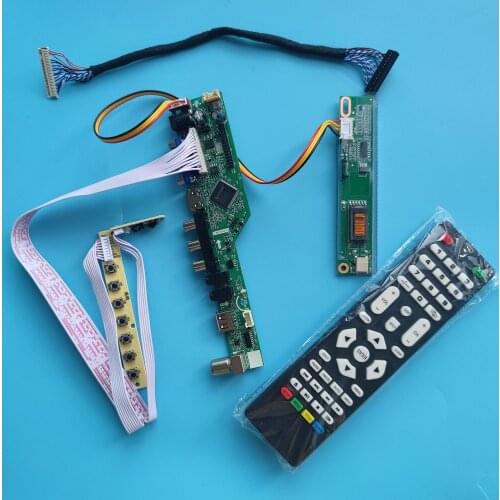 Kit For LP141WX1 30Pin 14.1" 1CCFL 60HZ 1280x800 TV controller board LCD panel LVDS VGA AV USB RF Remote+Inverter+keyboard