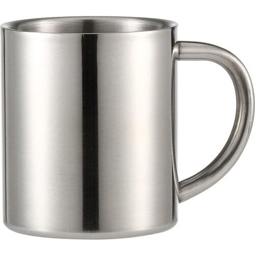 Universal Stainless Steel Mug Height 8.2CM 220ML Handgrip Water Cup Anti Shattering Juice Milk Tea Drinking Mug