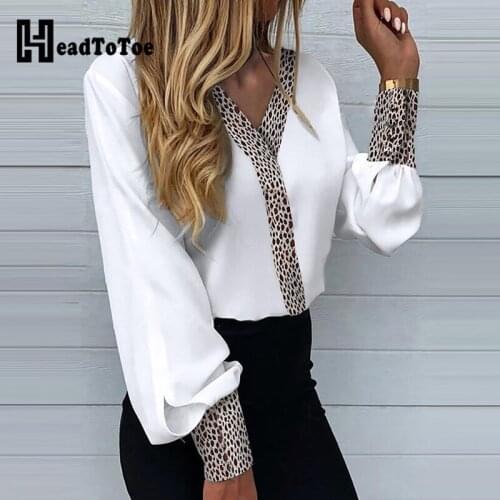 Leopard Print Long Lantern Sleeve Shirt