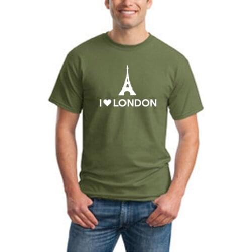 XS-3XL Big Size t shirts Adult Printing I LOVE LONDON t-shirts Unisex Top Tees Men Cotton Summer T-shirt O-neck Solid Tops
