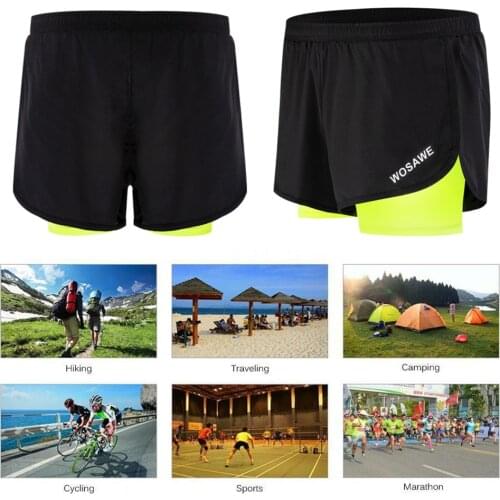 Mens Running Workout Shorts with Liner 2 in 1 Athletic Sport Short Pants