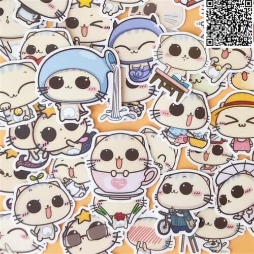 40 pcs Funny cat everyday stickers for Home decor on phone book macbook laptop sticker decal fridge skateboard doodle toy