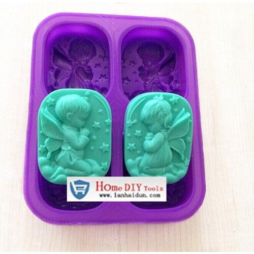 New silicone mold handmade soap mold angel boy & girl Prayer shape clay craft mold