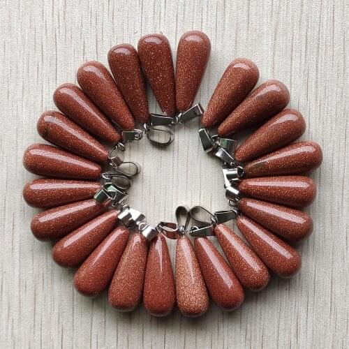 Wholesale 50pcs/lot Fashion gold sand long water drop shape charms pendants for Necklaces jewelry making free shipping