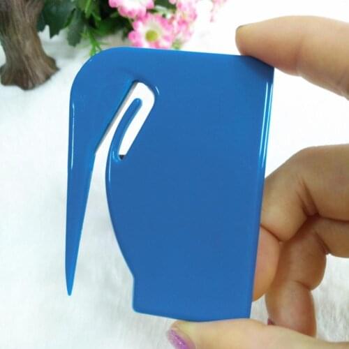 Plastic Letter Opener Mini Sharp Letter Mail Envelope Opener Safety Papers Guarded Cutter Blade Office Equipment
