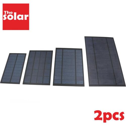Poly Solar Panel 5V 2 3 4 5 7 W Output USB Solar Cell Outdoor 18650 Battery Charger USB Female Port 5V Charge Regulators