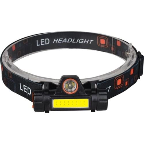 Practical COB LED Rechargeable HeadlampTorch Headlight Flashlight 2 Modes Outdoor Camping Head Lighting