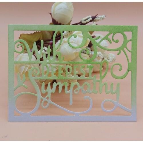 With deepest Sympathy Words Leaves 2018 New Cutting Dies Scrapbooking Dies Metal Embossing Stamps and die for Card Making DIY