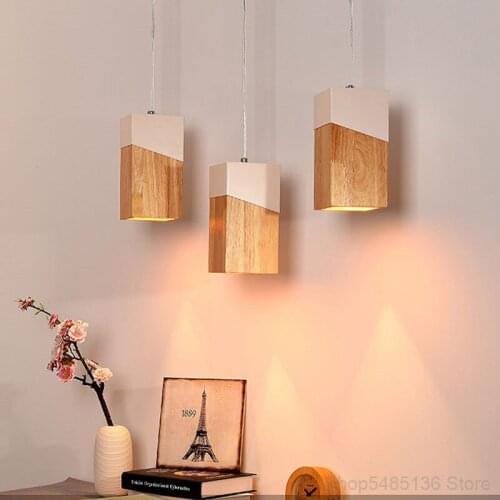 Japanese Style Simple Wooden Pendant Lights Personality Restaurant Dining Room Bedroom Bar Counter Tea Room Decorative Lighting