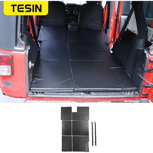 TESIN Car Travel Bed for Jeep Wrangler JK Car Trunk Rest Folding Seat Mattress Accessories for Jeep Wrangler JK 2007+ 4 Door