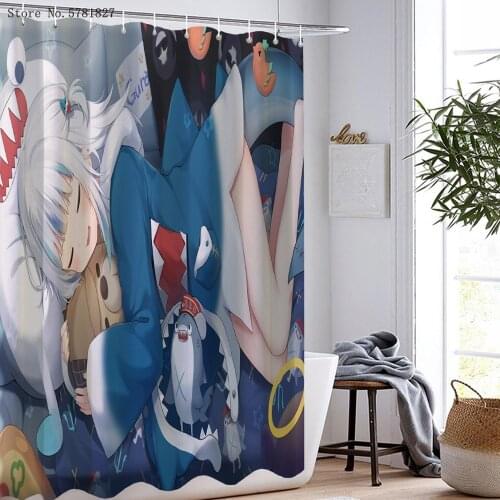 Anime Cartoon Shower Curtains 3D Print Sexy Lady Fabric Waterproof Polyester Beautiful Girl Shower Curtain For Bathroom Curtain