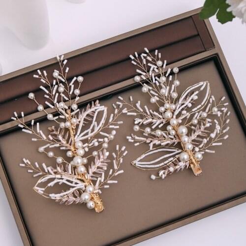 Pearl Hair Clip Bridal Headpiece Women Wedding Hair Jewelry Clip Headband Ornament Hairpins Bride Hair Accessories