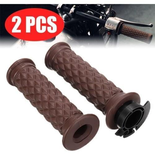 1pair Brown Style Motorcycle Scooter Handlebar Hand Grips For Cafe Racer Bobber Clubman Custom 7/8 Inch DIY Parts