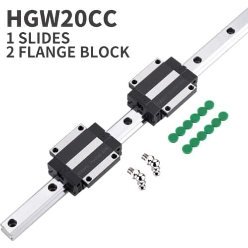 1pc linear guide HGR20 HGH20 arbitrary length +2pc HGW20CC linear bearing slider nc parts square guide