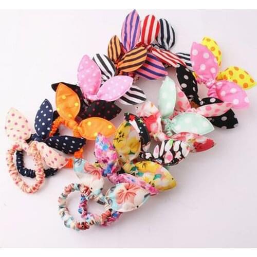 10pcs Rabbit Ear Hairband Organizer Elastic Key Storage