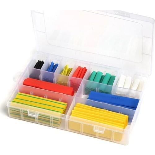 202 pcs/box Heat Shrink Tube Kit Shrinking Assorted Polyolefin Insulation Sleeving Heat Shrink Tubing Wire Cable 10 Sizes