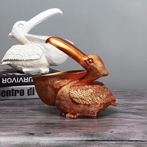 22cm Resin Sculpture Art Ornament Gift Big Mouth Bird Statue Door Key Porch Wine Cabinet Storage Box Home Lucky Decoration