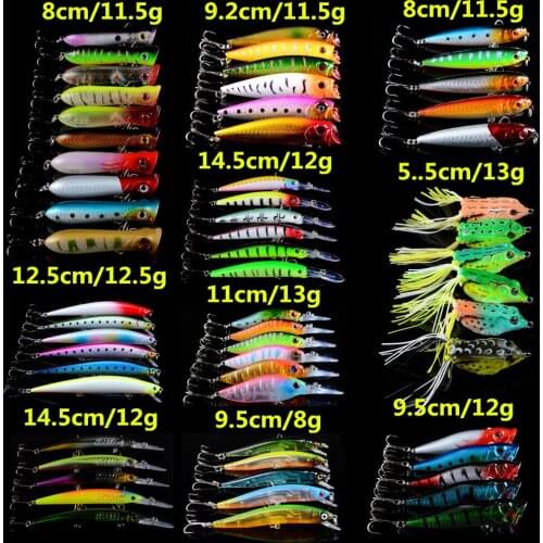 60pcs/lot Fishing Lures 10 Models Hard Baits Mixed 60 Colors Bass Wobblers Fishing Tackle Crankbait Hooks Fake Fishing Bait