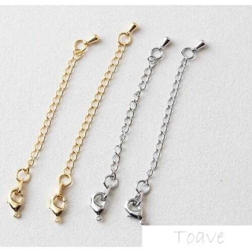 6pcs Maintains Color Copper Plated 18K Gold Extension Chain with Lobster Clasp Drop Pendant DIY Ornament Accessories