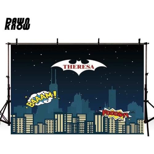 DAWNKNOW Cartoon Night City Photography Background Backdrop Newborn Photocall Baby Children Photo Shoot Studio Props GY341