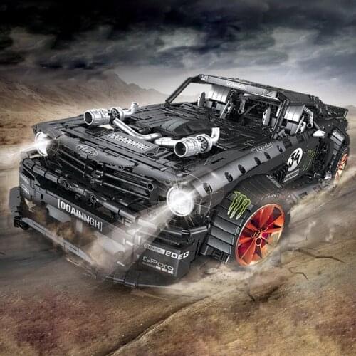 Electric series Remote Control Bricks Ford Mustang Hoonicorn RTR V2 Model Kit Fit Electric MOC-22970 Building Blocks Toys