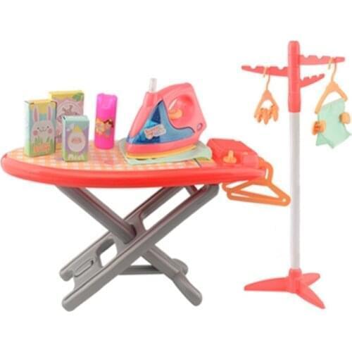 Pretend Play Electric Iron Kit Plastic Safety Plastic Light-Up Simulation Kids Children Baby Girl Home Appliances Toys