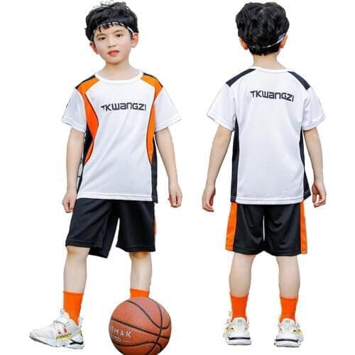 Summer Kid Boy Clothes Breathable Casual Letter Print T-Shirt+Shorts Pant Tracksuit Children Clothing Set Sports Basketball Suit