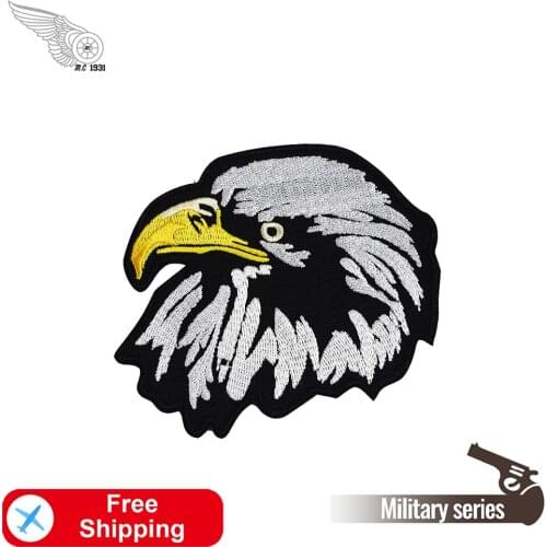Bald Eagle DIY Embroidery Cool Kids small Accessories Applique Garment Jacket Shirt Iron on Patches for Clothing Sew on Stickers
