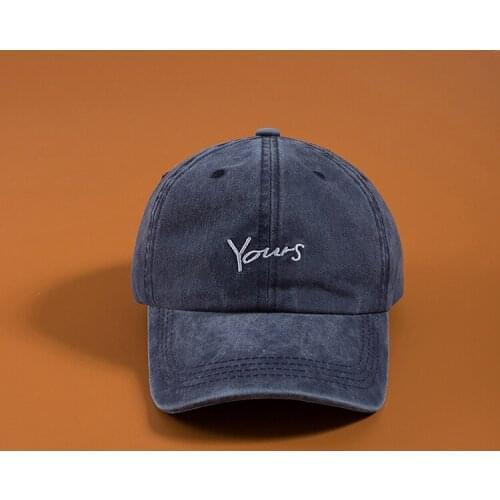 Brand Yours Letter Embroidery Baseball Caps Hats for Men Casquette Women Snapback Hats Washed Bone Men Hat Gorras Vintage Cap