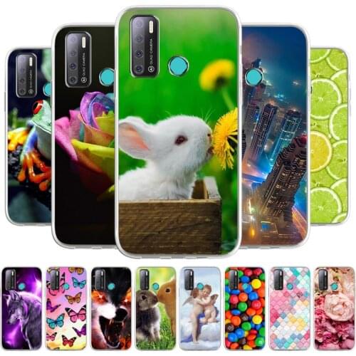 Soft Silicone TPU Case For Tecno Pouvoir 4 6.95 inch Back Case Pouvoir 4 Pro 7.0" Phone Cover Cute Cartoon Phone Bumper Coque