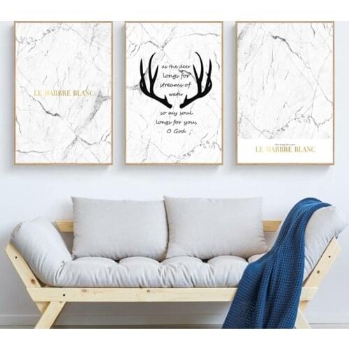 Nordic Marble Style Posters And Prints Black And White Quotes Canvas Painting Vintage Poster Wall Pictures For Living Room Decor