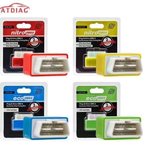 New EcoOBD2 & Nitro OBD2 Gasoline Plug & Drive Performance For Benzine Eco OBD2 ECU Chip Tuning Box 15% Fuel Saving More Power
