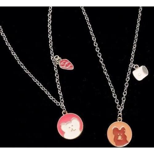 New Harajuku silver Color Punk chain Bear Stainless Steel choker necklace for women Men cute pendant necklace jewelry Party Gift