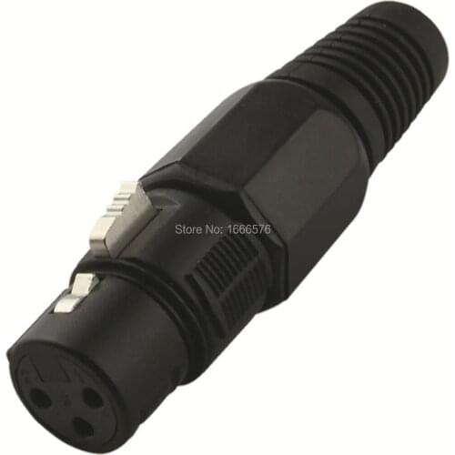 Wholesale 100 pcs/lot 3pin xlr connector Microphone Speaker AMP XLR Female Connector with 3pin gold-5009