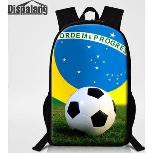 Dispalang Boy School Backpack Bookbag Football Basketball Printing Schoolbag Custom Men Shoulder Knapsack Child 16 Inch Mochilas