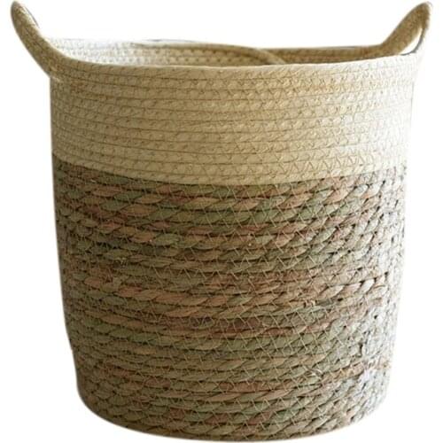 Nordic Straw Storage Basket Rattan Floor Flower Pot Crafts Decor Modern Home Living Room Bedroom Shop Plant Basket