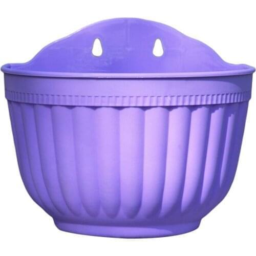 Resin Flower Pots Wall Hanging Planter Nursery Pots Plant Pot Basket Container Outdoor Gardening Wall Decoration Solid Color