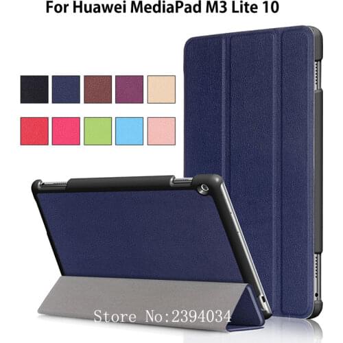 Ultra Slim Cover Case For Huawei MediaPad M3 Lite 10 10.1" Smart Case BAH-W09 BAH-AL00 Funda Tablet PU Leather Magnet Stand Case