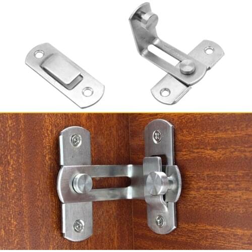 90 Degree Stainless Steel Sliding Door Chain Lock Cabinet Latch Catch Clasp Locks Security Tools Hardware For Home Window Cabine