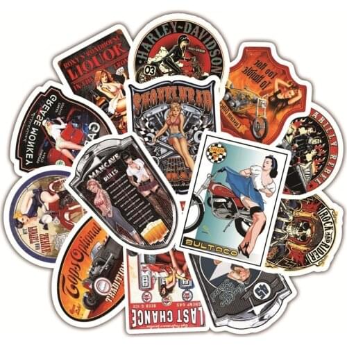 10/30/50 PCS Sexy Girl Graffiti Paper Creative Car Waterproof Scooter Mobile Computer Graffiti Sticker Wholesale