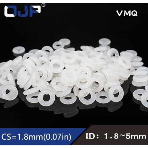 10PCS/lot Silicon Rings Silicone/VMQ O ring 1.8mm Thickness ID1.8/2/2.5/2.8/3.15/3.55/3.75/4.5/5mm Rubber O Ring Seal Gasket