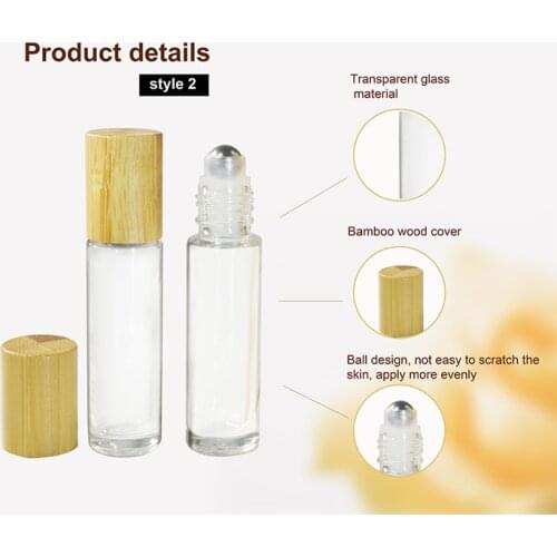 100pcs*10ml high-grade bamboo roll on bottle ( Steel ball ),bamboo cap Ball perfume bottle Essential oil bottle with bamboo cap