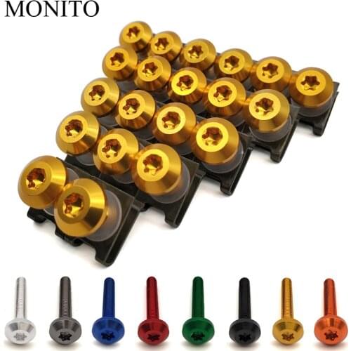 20pcs For Honda Grom Cb190r Cbr250r Yamaha Fz1 Fz6 Ybr 125 Bmw F800r buell Motorcycle Fairing Body Bolt Screw Spring Nuts Kit M6