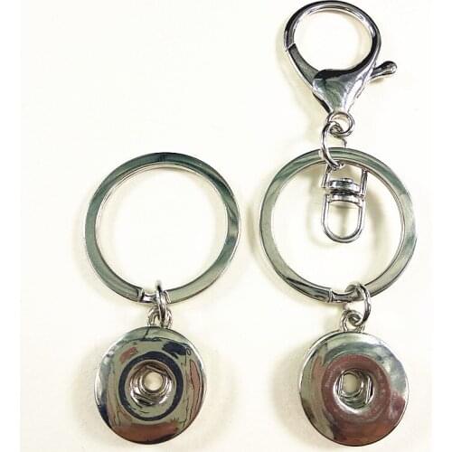 24pcs/lot Snap Button Keychain Fit 18mm Snaps Button with Lobster clasp DIY Jewelry accessories wholesale