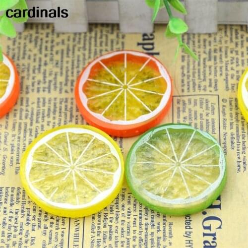 3PCS Mini Artificial Fruit Simulation Lemon Slices 3 Colors Resin Fake Artificial Fruit Model Party Kitchen Wedding Decoration